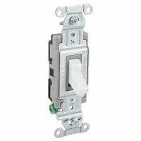 HUBBELL Wall Switch: Toggle Switch, Single Pole, Maintained, White, 120/277V AC, 15 A (MPN CSB115W)