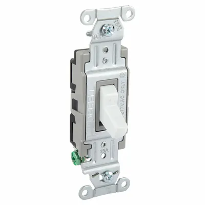 HUBBELL Wall Switch: Toggle Switch, Single Pole, Maintained, White, 120/277V AC - Toggle Wall Switches