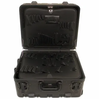 PLATT Protective Case: 14 5/8 in x 17 1/2 in x 9 in Inside, Black, Mobile, 18 lb Wt - Suitcase-Style Cases