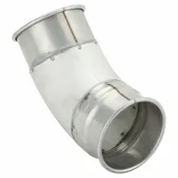 45 Degree Elbow: Stainless Steel, For 4 in Duct Dia, 6 1/2 in Overall Lg, 45° Angle, 4 in Outlet Dia (MPN 8010003646)