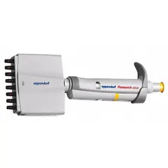 Manual adjustable volume multichannel pipettor with 8 channels. Maximum capacity 100 µL, volume increments 0.1 µL. Autoclavable for sterilization. Suitable for repetitive liquid handling tasks such as sample preparation, serial dilutions, and plate filling.