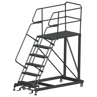 BALLYMORE Mobile Work Platform: 5 ft Platform Ht - Max, 36 in x 48 in, Steel - Manual-Lock Rolling Single-Access Platforms