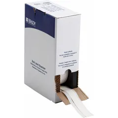 Continuous sleeve label roll made of polyolefin with a white matte finish. Designed for wire and cable identification on 1 AWG to 8 AWG wire gauge. Compatible with the M710 printer series for on-demand printing.