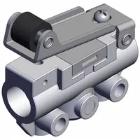 Shuttle Valve: VM100 Series, Roller Actuator, 3 Ports, 1/8 in NPT, Side-Ported Body (MPN VM131-N01-01SA)
