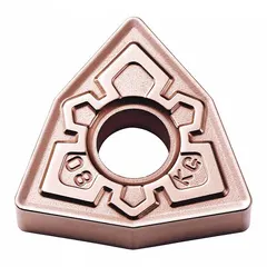 Trigon (W) indexable turning insert for general turning, facing, and profiling operations. Commonly used on steel, stainless steel, and cast iron workpieces in CNC lathes for medium-duty metal cutting.