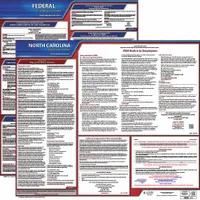 JJ KELLER Labor Law Poster: NC, English, Plastic, 30 in x 24 in, Federal and State Labor Law (MPN 100-NC-1)