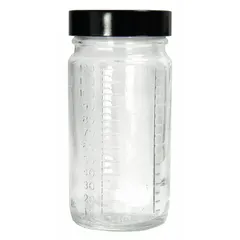 Clear Wide Mouth Round Glass Lab Bottle, 60 mL, 38-400, Colorless, Graduated, Case of 288