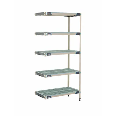 METRO 5-Shelf Antimicrobial Stationary Plastic Shelving - Harsh-Environment Antimicrobial Stationary Plastic Shelving