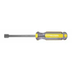 Standard nut driver with a 5/16 in SAE tip size and solid round shank. Straight design without magnetized tip. Used for tightening or loosening hex nuts and bolts in general industrial maintenance, assembly, and repair tasks.