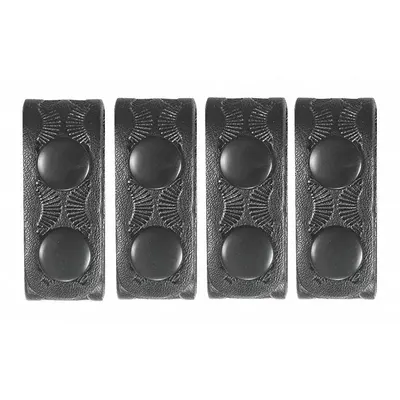HEROS PRIDE Belt Keeper: Universal, Basketweave Synthetic Leather, 7/8 in Wd, Black - Belt Keepers