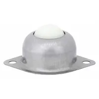 Flange mount ball transfer with a 1 in diameter nylon ball and 35 lb load capacity, projecting 1 3/16 in. Used in material handling systems to enable smooth multidirectional movement of loads on conveyor lines, workstations, and transfer tables