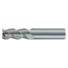 Solid carbide square end mill with TiCN coating and 3-flute geometry, designed for machining aluminum and non-ferrous materials. Mill diameter 1/2", length of cut 2", overall length 4". Suitable for slotting, profiling, and contouring operations.