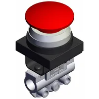 Shuttle Valve: VM100 Series, Mushroom Button Actuator, 3 Ports, 1/8 in NPT, Side-Ported Body (MPN VM130-N01-30RA)