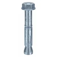 Steel wedge anchor for heavy-duty fastening into concrete. Features M16 thread, 24 mm diameter, and zinc-plated finish for corrosion resistance in indoor or sheltered applications. Suitable for securing structural steel, machinery bases, or racking systems. Supplied in a 10-pack