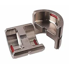 Code-type replacement crimping die set for use with TBM6UNICR-LI tools. Accommodates one size: 10 AWG aluminum and 8 AWG copper connectors. Color-Keyed red for easy identification. Suitable for crimping copper and aluminum connectors in electrical installations.