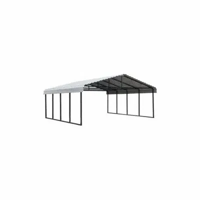Arrow Carport,20x20 ft.,Eggshell: 20 ft Overall Lg, 20 ft Overall Wd, 7 ft Overall Ht - Carports