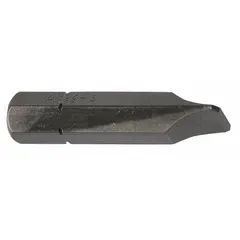 Slotted head impact bit with hex shank for use with impact drivers. Industry size 14F-16R. Constructed from S2 steel. Supplied as a 5-pack for repeated fastener driving in assembly and maintenance tasks.