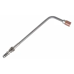 Heating nozzle from the ST600 Series with Tube & Head tip design. Compatible with propane and natural gas. Used for preheating metal, bending, and shrink-fitting in industrial heating applications.