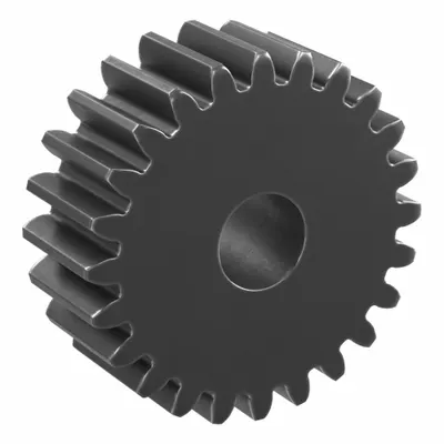 KHK GEARS Hubless Spur Gear: Module m 1.5, 24 Teeth, 10 mm Bore Dia, Black Oxide Coated Carbon Steel - Hubless Metric Spur Gears