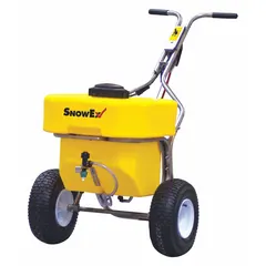 This cordless walk-behind spot sprayer is designed for applying liquid de-icing materials. It features a 12-gallon stainless steel tank that resists corrosion from de-icing chemicals. Typical applications include targeted treatment of sidewalks, parking lots, and loading docks.