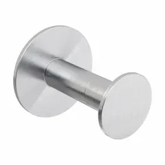 This WINGITS robe hook is made of stainless steel with a brushed nickel finish. It measures 2 in x 2 in x 2 1/4 in and is used for hanging robes, towels, or clothing in bathrooms or other areas.