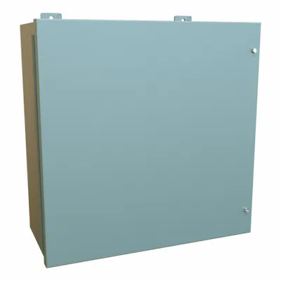 HAMMOND Enclosure: Steel, 20 in x 20 in x 9 in, NEMA 12, w/Panel, Solid Cover - Steel Dust-Tight Enclosures