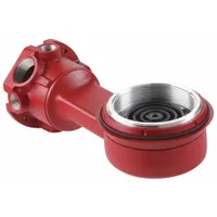 Red pendant-mount warning light base with an overall width of 5 1/4 inches. Designed for use with FSEX models. Provides a secure mounting solution for industrial warning lights in facilities requiring visual alerts