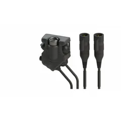 This 8-inch push-to-talk adapter connects a 5-pin accessory to L3Harris AN/PRC-152A series radios. It adapts from a 5-pin radio connection to a 5-pin accessory connection, enabling hands-free or remote communication in tactical and field operations.