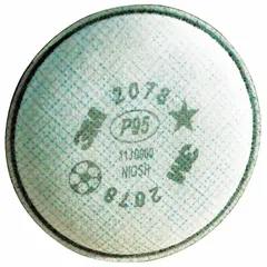 NIOSH-rated nuisance acid gas and organic vapor relief plus P95 particulate filter. Blue color code, bayonet connection, compatible with 3M 7000 Series reusable respirators. Sold in a 2-pack for industrial environments with low concentrations of gases and particles.