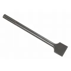 This chisel bit is designed for use with SDS-Max hammer drills to perform surface material removal tasks such as concrete demolition, tile removal, and chipping. It features a 1-1/2 in head width, 12 in overall length, and a 1/2 in shank diameter.