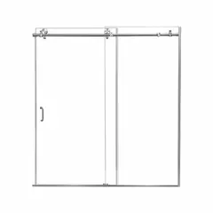 Frameless sliding shower door with overall height of 62 inches and maximum door width of 60 inches. Suitable for residential or light-commercial bathroom installations where a frameless aesthetic is desired.