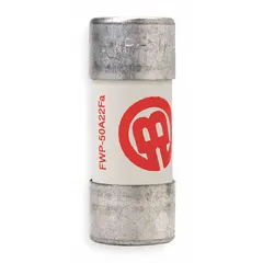Fast-acting cylindrical fuse rated 50 A at 700 V AC and 700 V DC. Non-indicating design. Suitable for overcurrent protection in power electronic circuits such as drives, inverters, and UPS systems.