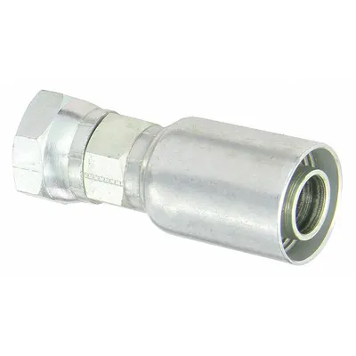 KURT Hydraulic Crimp Fitting: Carbon Steel, Straight, -16 For Hose Dash Size - Kurt Crimp Hydraulic Hose Fittings with BSP Connection