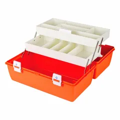 This medical hard sided case is constructed of orange copolymer resin and features a lockable latch closure. It measures 16 3/8 in L x 7 3/8 in W x 2 in D, suitable for secure storage and transport of medical supplies in clinical or field settings.