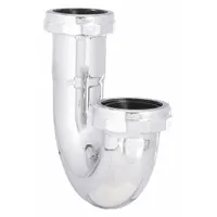 APPROVED VENDOR Bend: Brass, Chrome-Plated, Silver, 1 1/4 in Nominal Pipe Size, 5 1/8 in Overall Lg