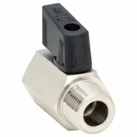 APPROVED VENDOR Manual Two-Way Ball Valve: 3/8 in, Nickel-Plated Brass, Straight, MNPT x FNPT, Wedge (MPN G-CMV-38)