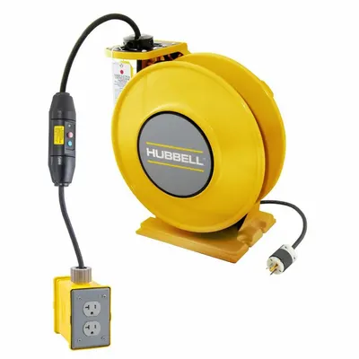 HUBBELL WIRING DEVICE-KELLEMS Self-Retracting Cord Reel - Self-Retracting Cord Reels
