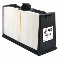 Rectangular panel engine air filter, 16 1/8 in overall length. Removes airborne contaminants from intake air for engine protection. Compatible with Cummins vehicles. Used in heavy-duty trucks, construction equipment, and industrial machinery