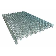Skate Wheel Conveyor: Light-Duty, Steel, 28 in Between Frame Wd, 30 in Overall Wd, 5 ft Overall Lg (MPN 30X36X05G). Key specifications — Duty Rating: Light-Duty; Load Capacity @ 5 ft. Centers: 260 lb/ft; Maximum Load Capacity: 260 lb/ft (5 ft Supports).