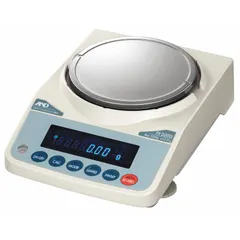 The A&D WEIGHING FX-3000I is a precision lab balance with a 3200 g capacity, 0.01 g readability, and 0.01 g repeatability. It features a VFD display and an ABS housing. Suitable for weighing small samples in laboratory, quality control, and industrial settings, it is used for formulation, checkweighing, and parts counting.