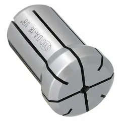 Standard DA collet for precision tool holding in compatible DA180 series collet chucks. Grips cutting tools such as drills and end mills with 1/8 in shank diameter, ensuring concentricity and reduced runout during machining operations.