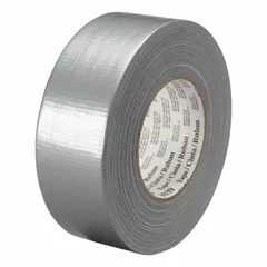 This medium-duty duct tape features a polyethylene coated cloth backing with a rubber adhesive for indoor use. Each roll is 1 7/8 inches wide and 60 yards long, with a 9 mil thickness. Suitable for general sealing, bundling, and light patching tasks.