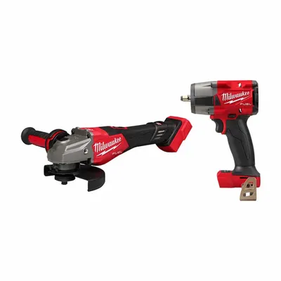 MILWAUKEE Tool Combination Kit: 2 Tools, Angle Grinder/Impact Wrench, 18 V DC Volt - Milwaukee 18V Cordless Tool Combination Kits