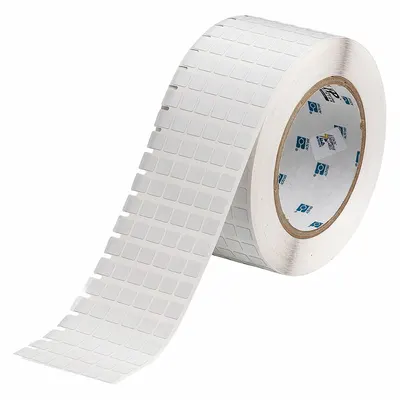 BRADY Pre-Cut Label Stock Roll: 5/16 in x 5/16 in, 2 25/64 in x 5/16 in, Polyimide - Brady Precut Label Rolls