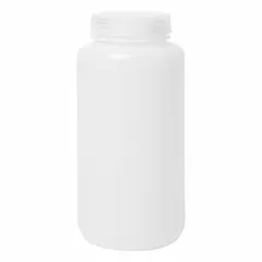 HDPE Wide Mouth Round Lab Bottle, 1 L, 32 fl oz, Colorless, 63-415 mm Closure, Unlined, MPN 33410