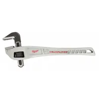 MILWAUKEE Offset Pipe Wrench: Aluminum, 2 in Jaw Capacity, Serrated, 14 in Overall Lg, Ergonomic (MPN 48-22-7184)