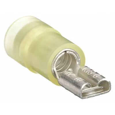 OEM Wire Disconnect: Female Socket, Yellow, Nylon, Partial Coverage - Partially Insulated Quick Disconnects