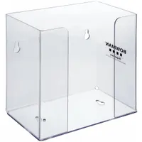 BOWMAN DISPENSERS Face Mask Dispenser: PETG Plastic, Clear, 7 3/4 in H x 8 1/8 in W x 4 7/8 in D (MPN FP-022)