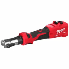 This MILWAUKEE crimper is a bare tool powered by the M18 system, featuring a die head designed for W dies. It delivers 6 tons of force and accommodates copper cable up to 750 kcmil. Suitable for crimping electrical connections in construction and maintenance applications.
