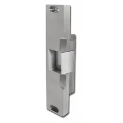 This electric strike combines cylindrical and mortise functionality in a stainless steel housing. It operates on 24V input voltage and is rated heavy duty (Performance Duty Rating 1). Suitable for access control systems in commercial, industrial, and institutional doors requiring secure latch release.
